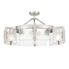 Golden 3164-6SF PW-HWG - Golden Lighting Aenon 6-light Semi-Flush Mount in Pewter